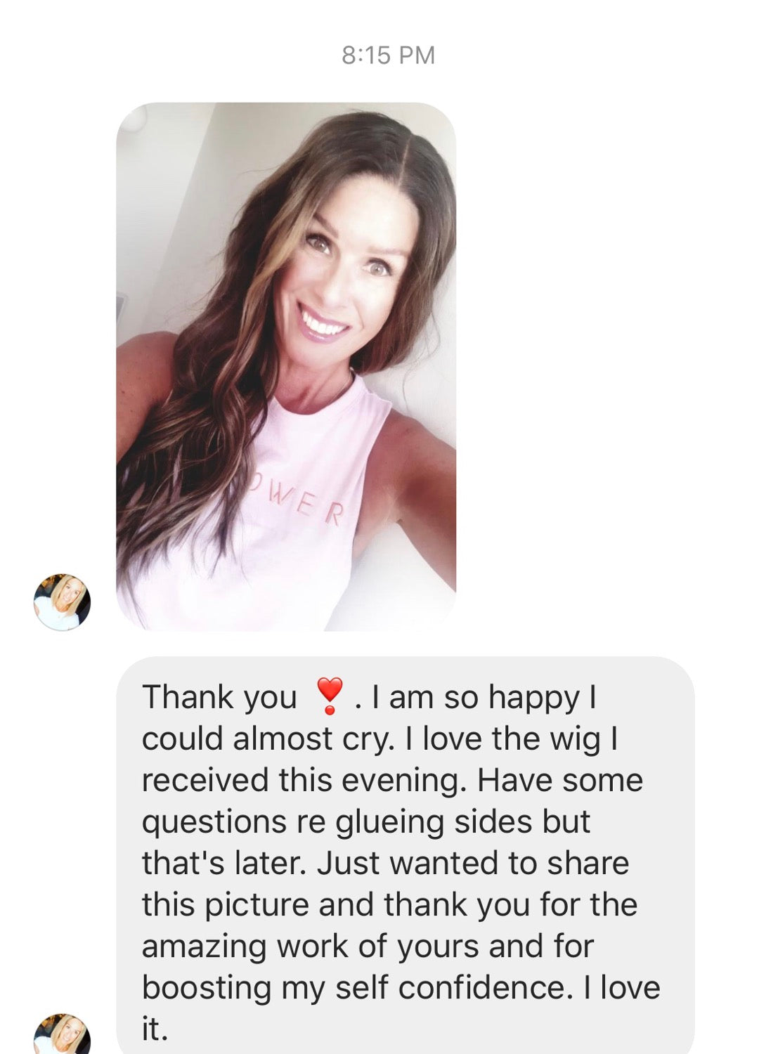 Model wearing brown balayage 18-inch HD lace human hair wig in body wave texture – Nuola Wigs.