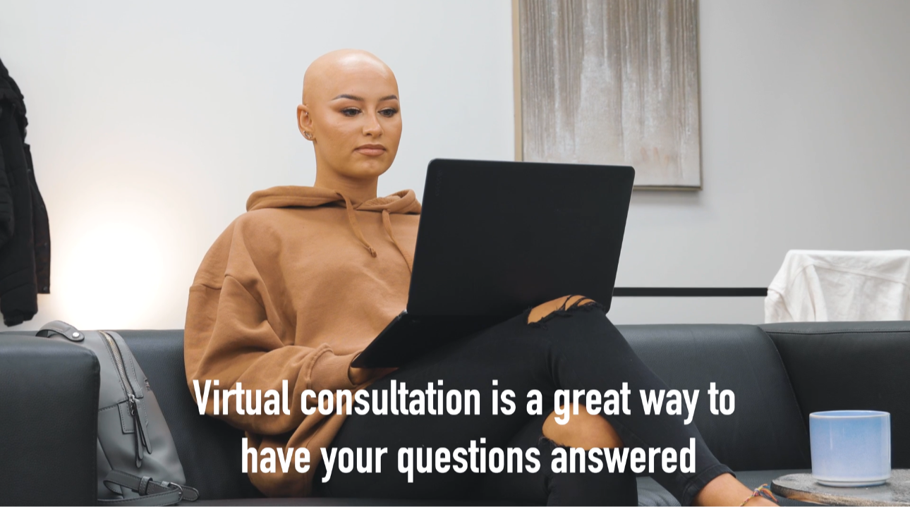 Before and after results from online wig consultation in Oakville